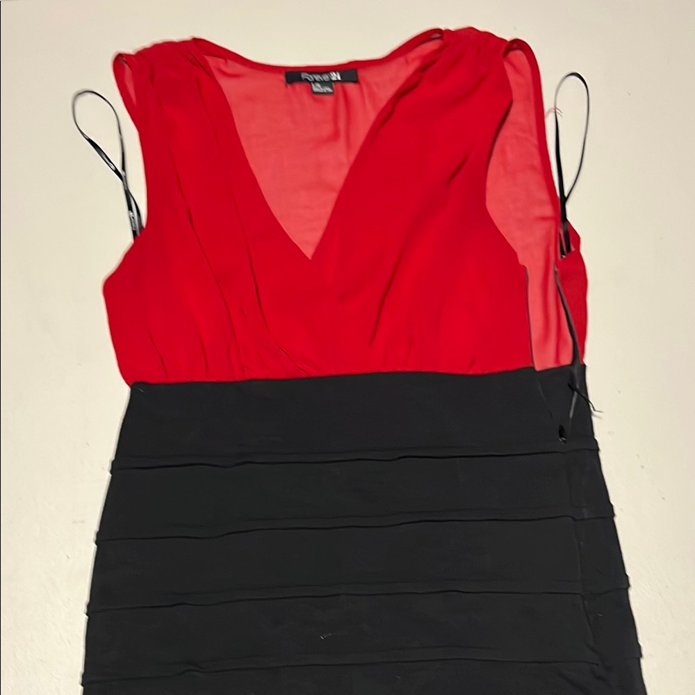 Forever 21 Vibrant Red and Classic Black Mini Dress